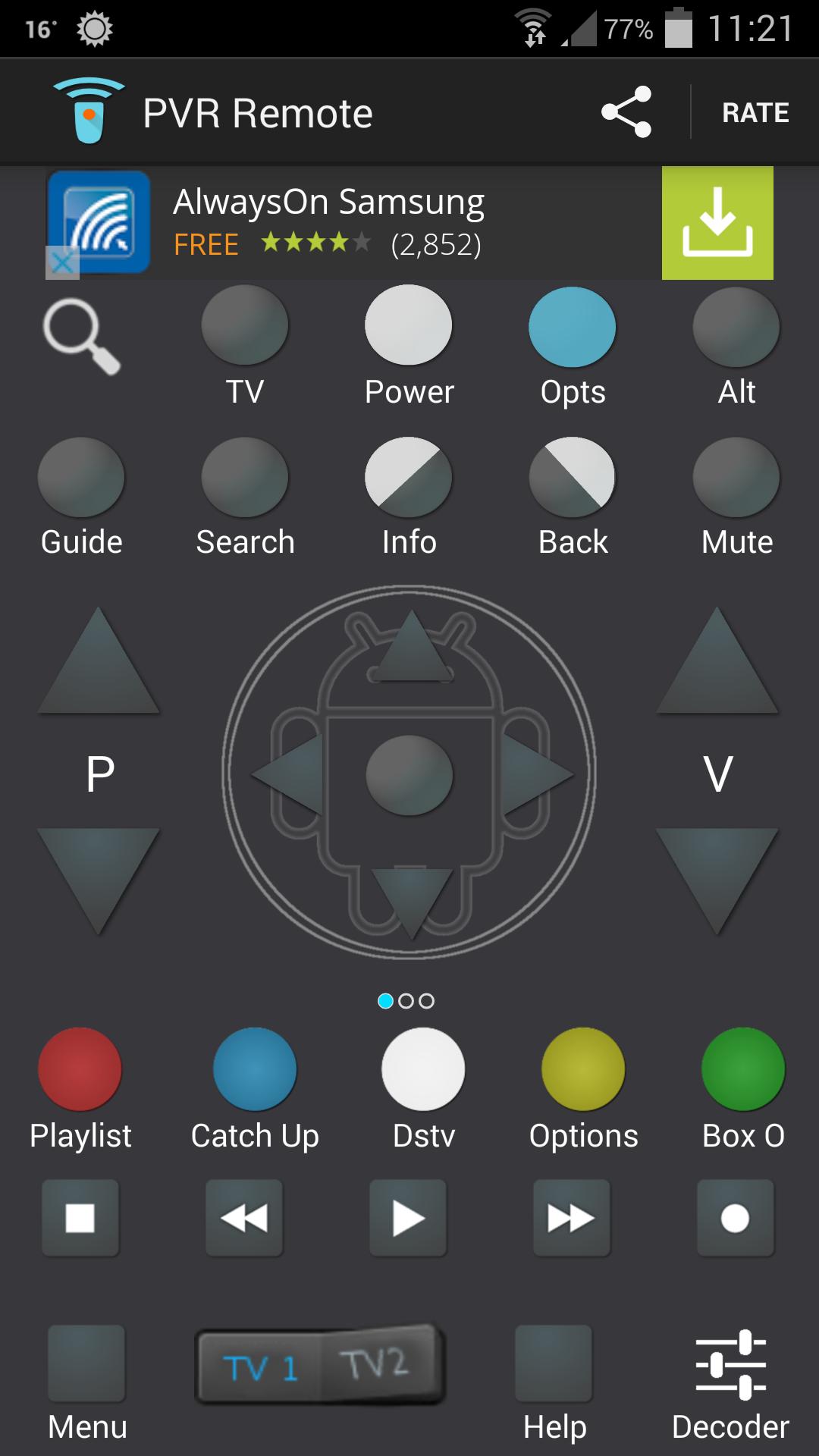 Decoder / PVR Remote