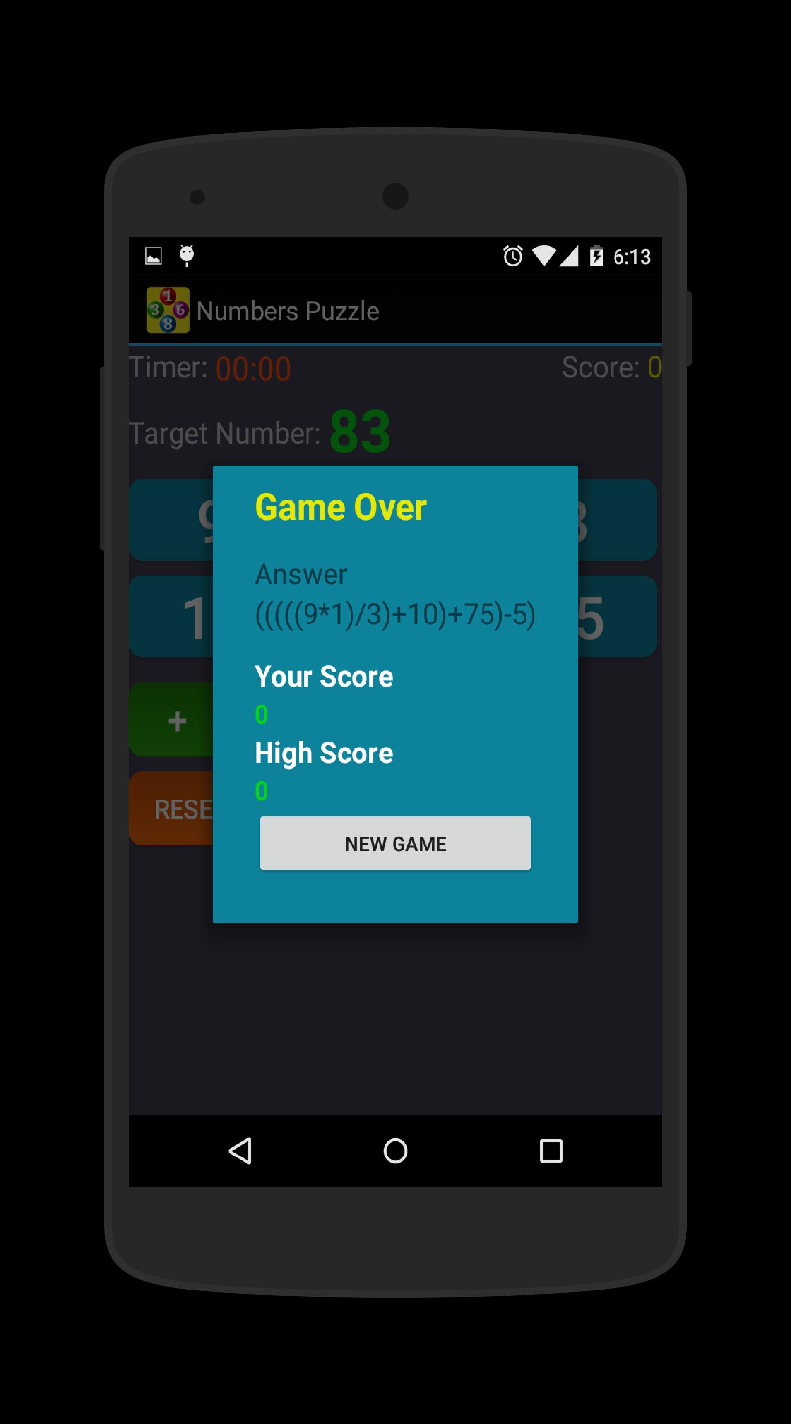 Numbers Puzzle