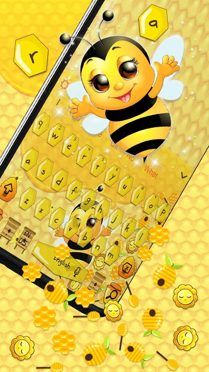 3D Cute Honey Bee Gravity Keyboard Theme