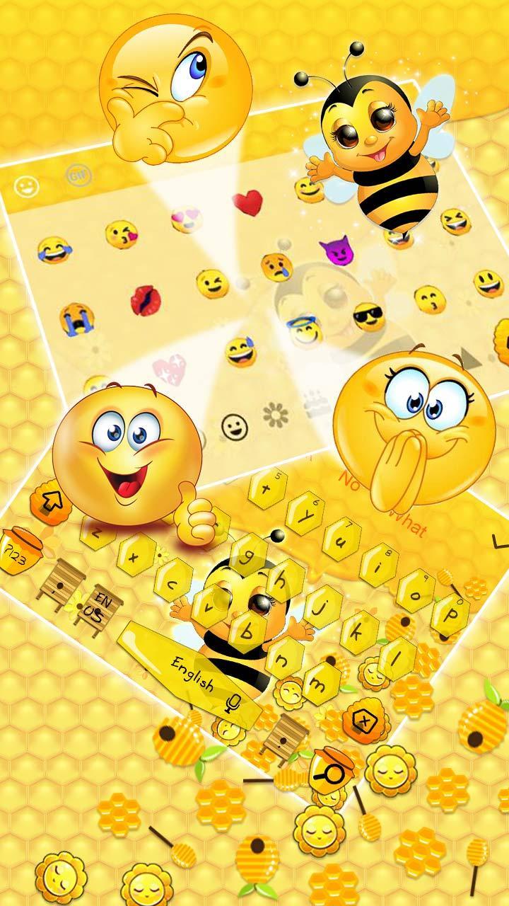 3D Cute Honey Bee Gravity Keyboard Theme