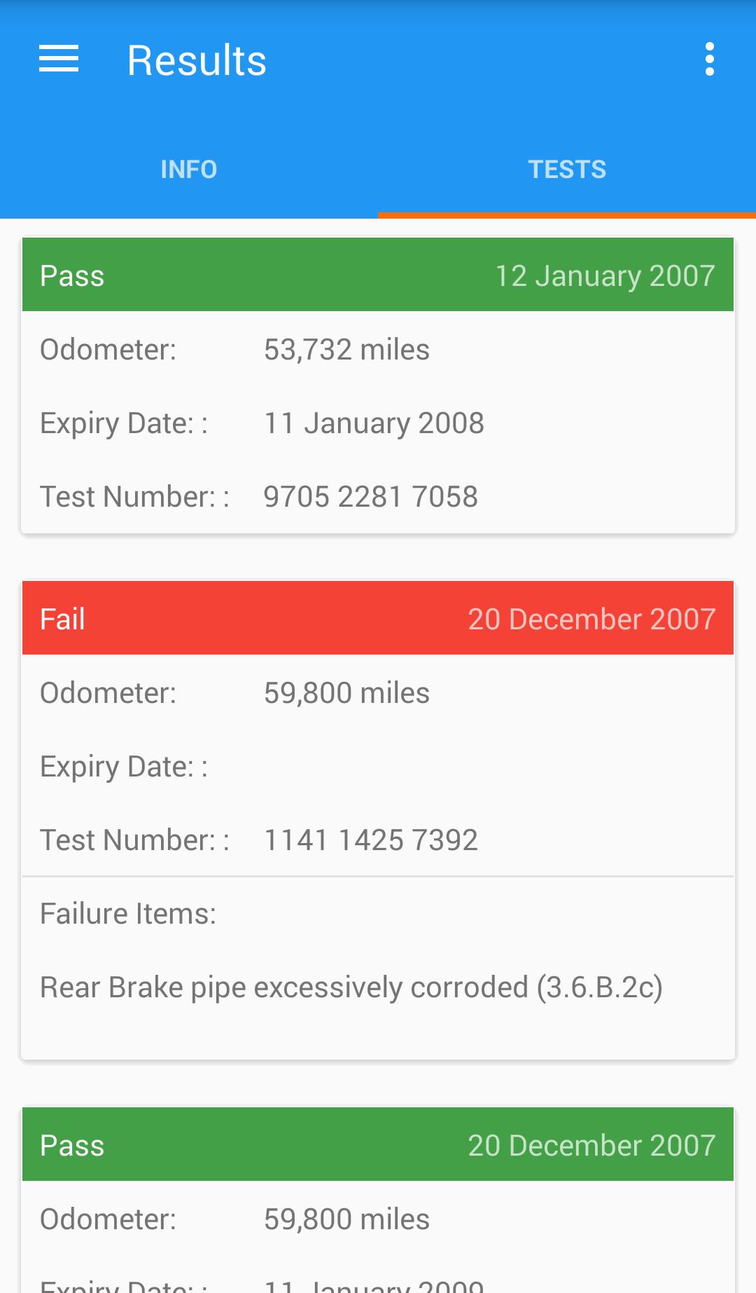 MOT History Check