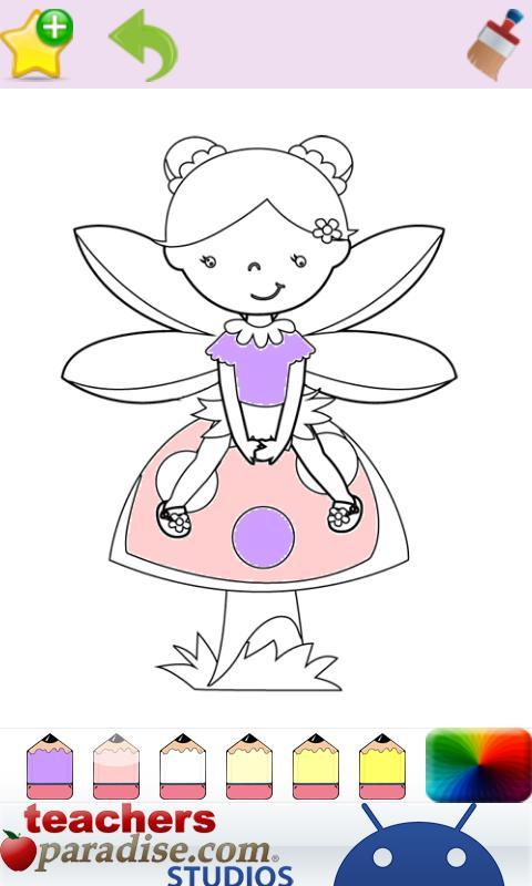 Girls Coloring Little Fairies