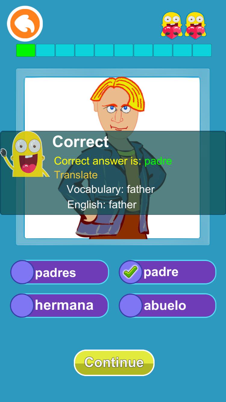 Spanish Vocabulary:puzzle game