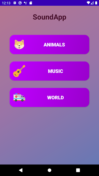 Animal sounds, music buttons