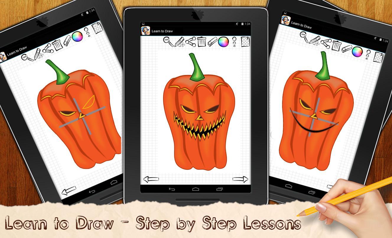 Draw Halloween Pumpkins