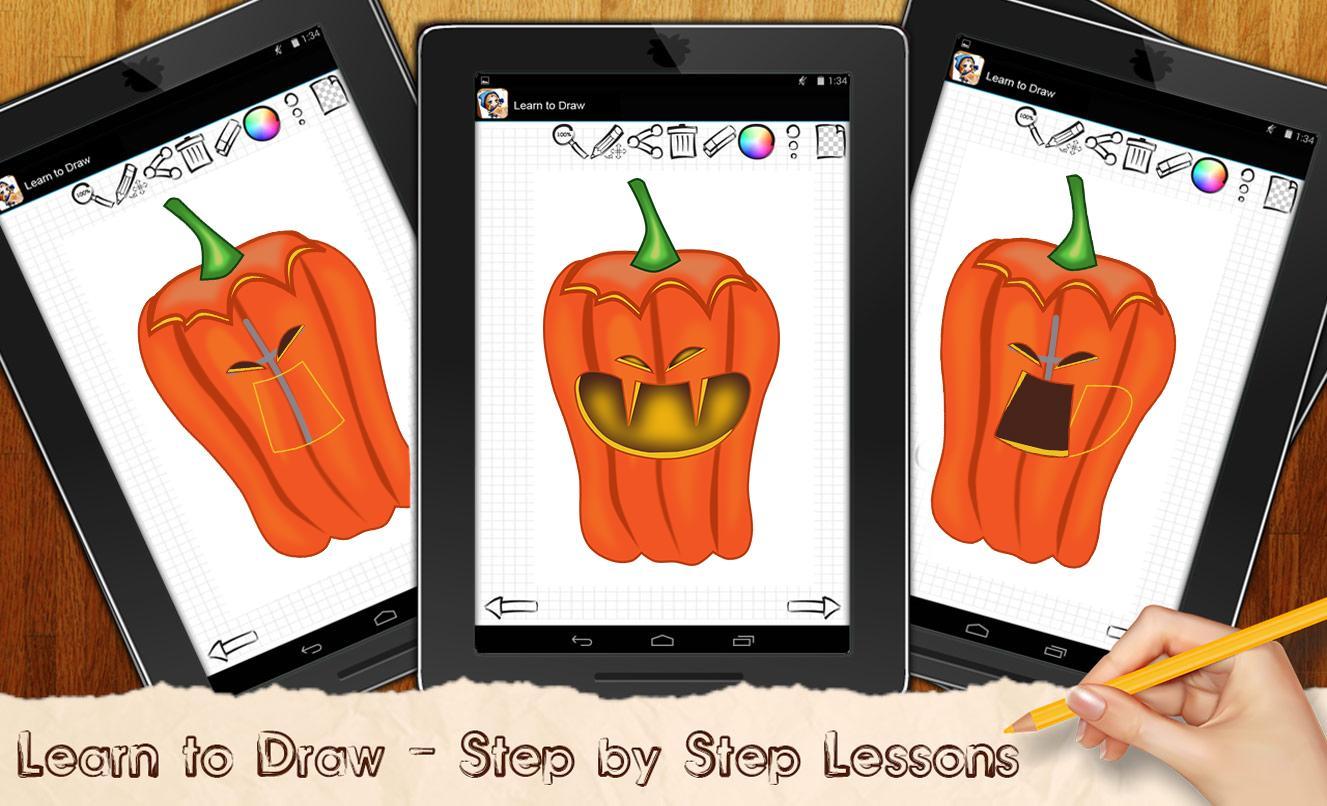 Draw Halloween Pumpkins