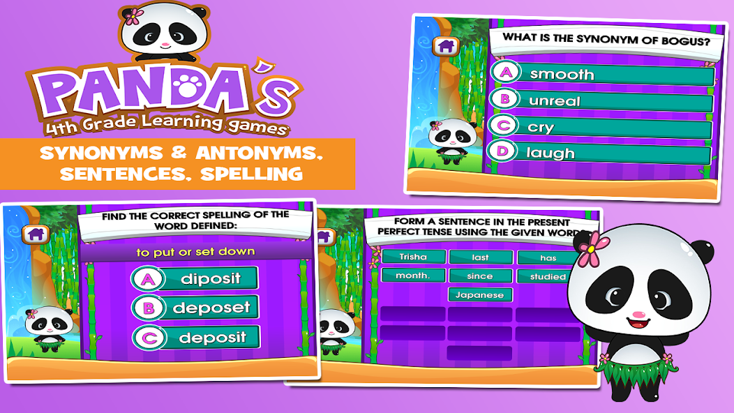 Panda 4th Grade Learning Games
