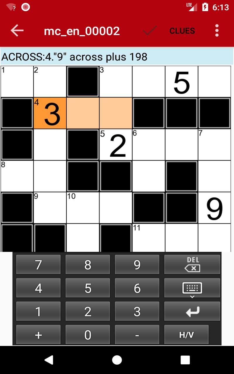 Cross-number puzzles games