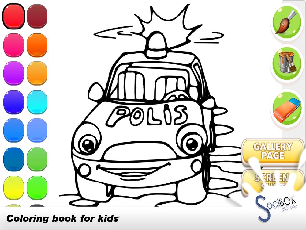 Police Car Coloring Book