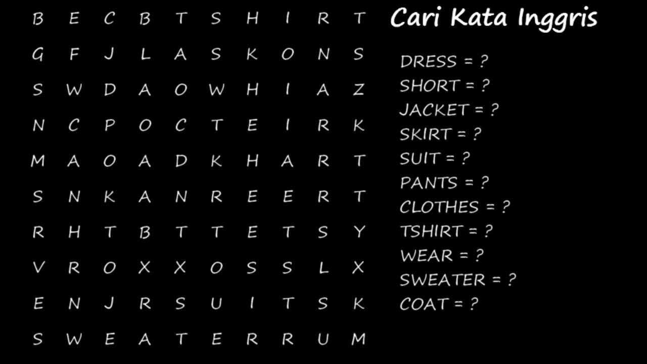 Cari Kata Inggris 1