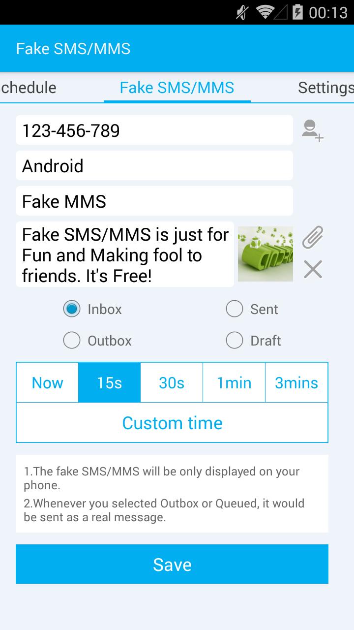 Fake SMS/MMS