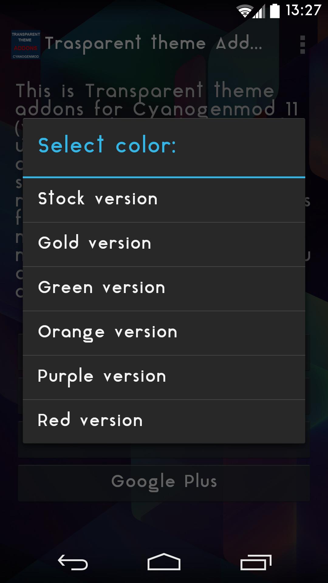 CM11 Transparent theme Addons