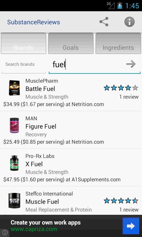 Supplement Reviews for Android