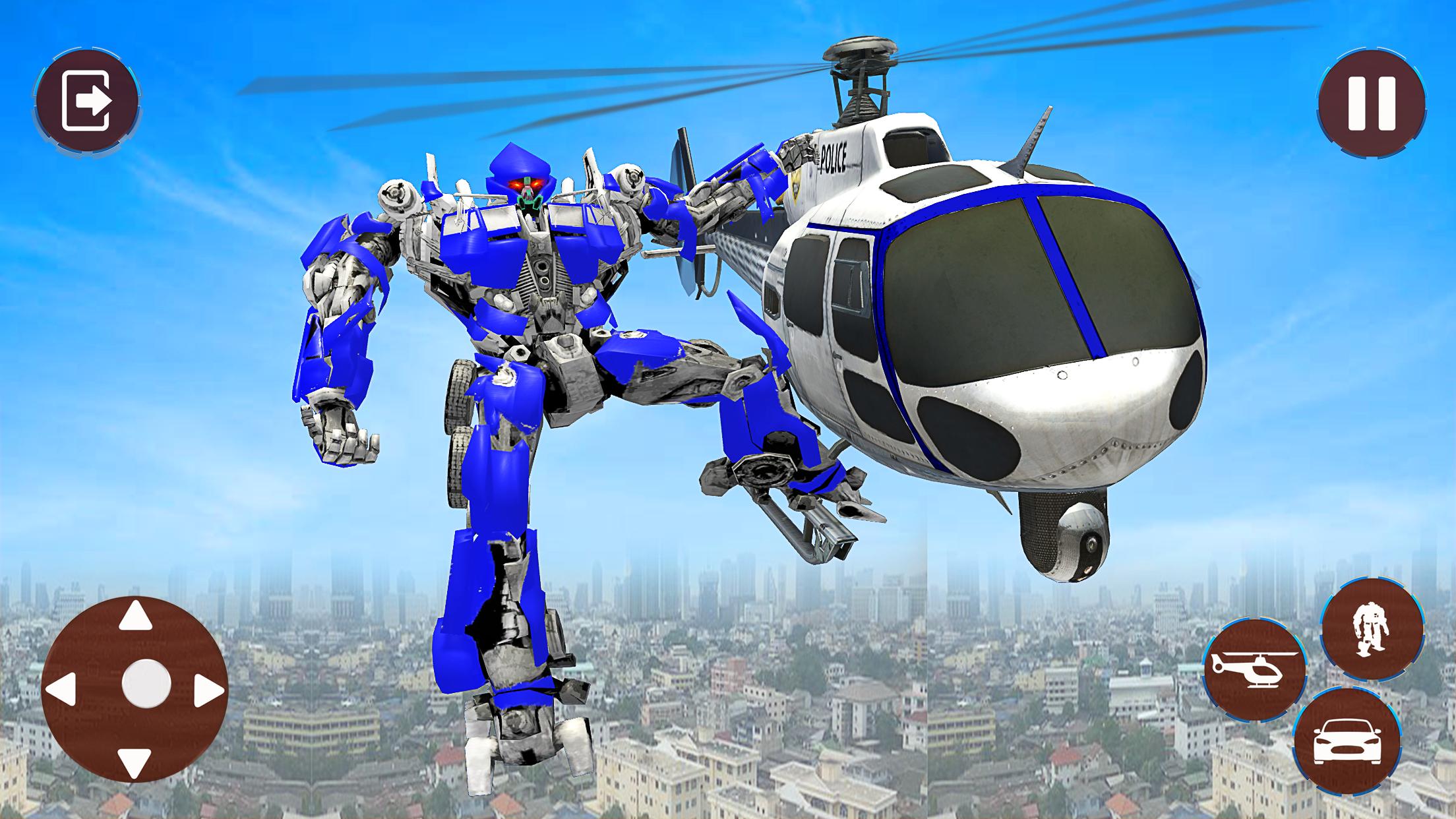 Police Helicopter Robot Transformation