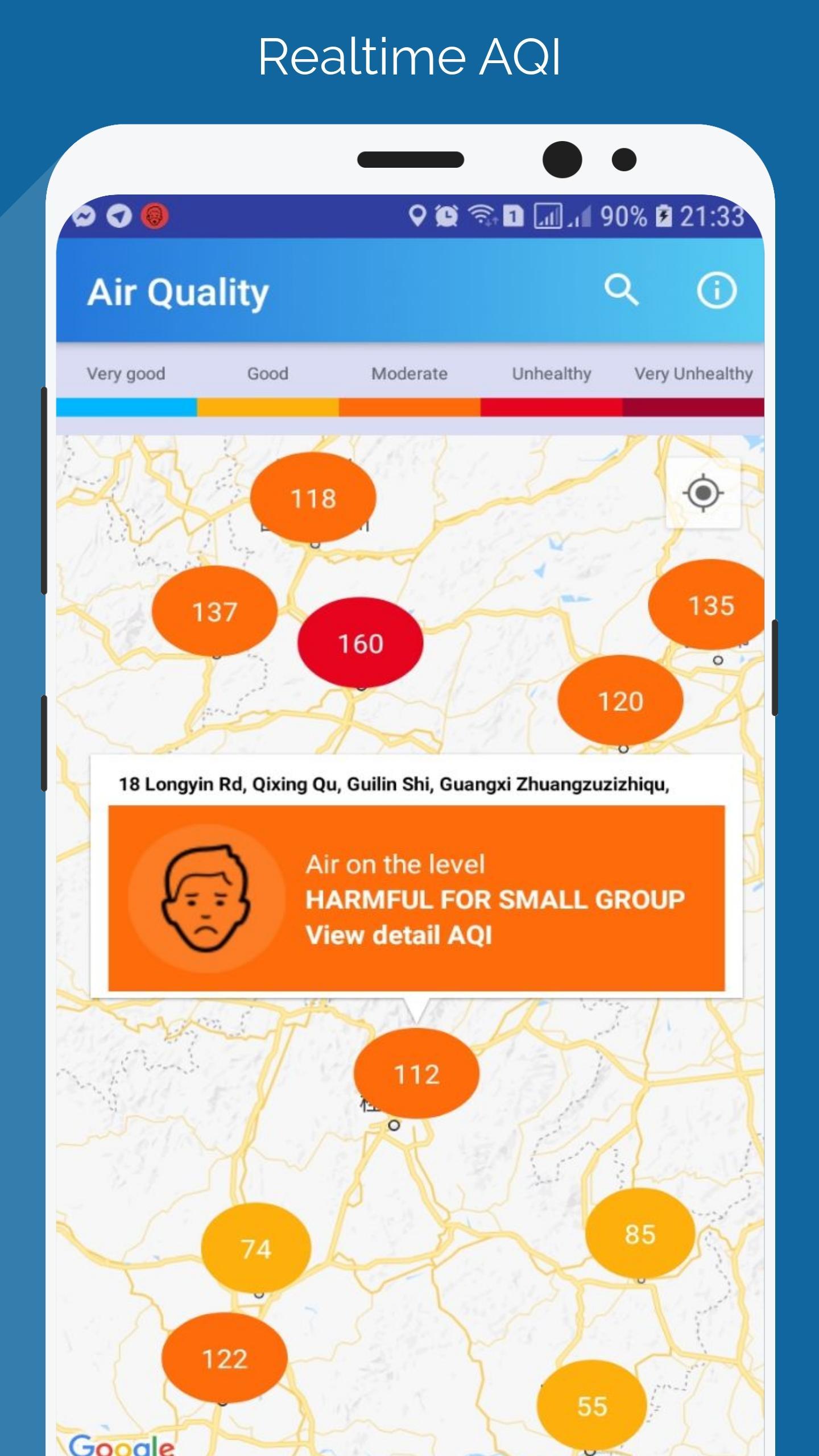 Air Pollution - Live PM2.5 Air Quality Index (AQI)