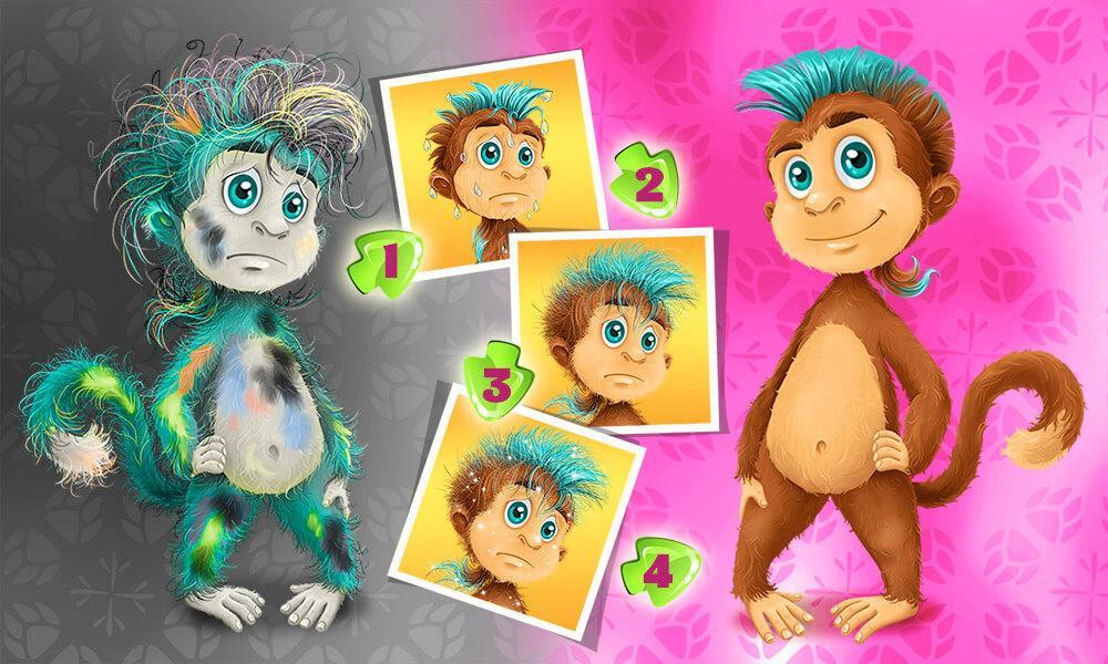 Animals washing for kids