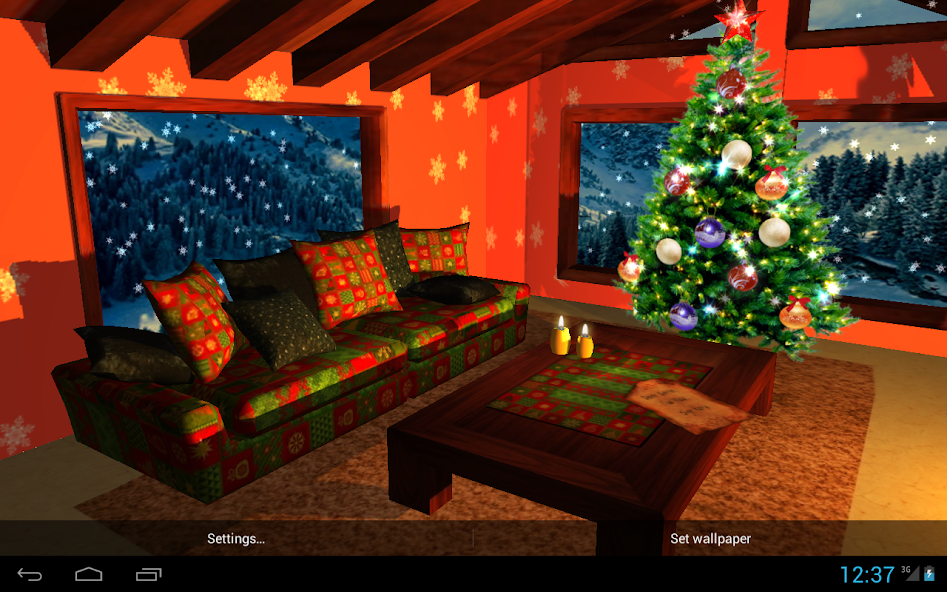 3D Christmas fireplace