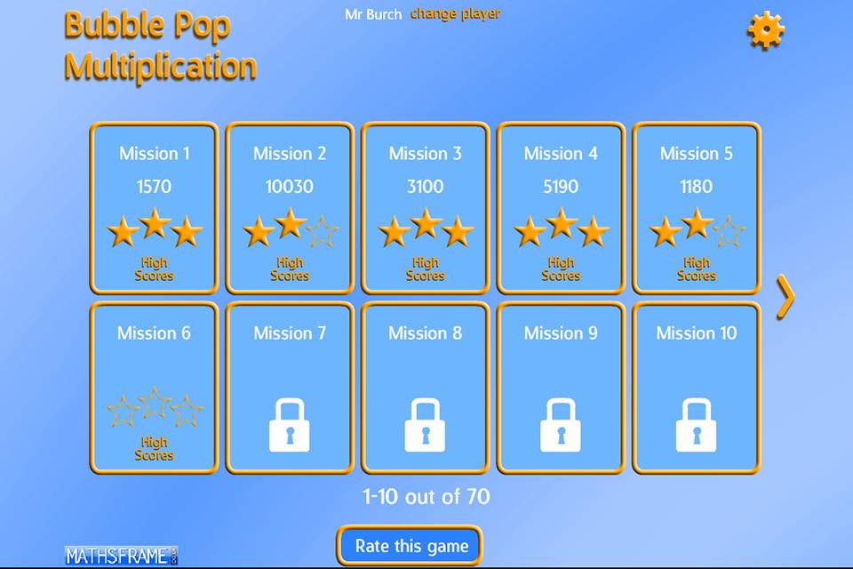 Bubble Pop Multiplication Free