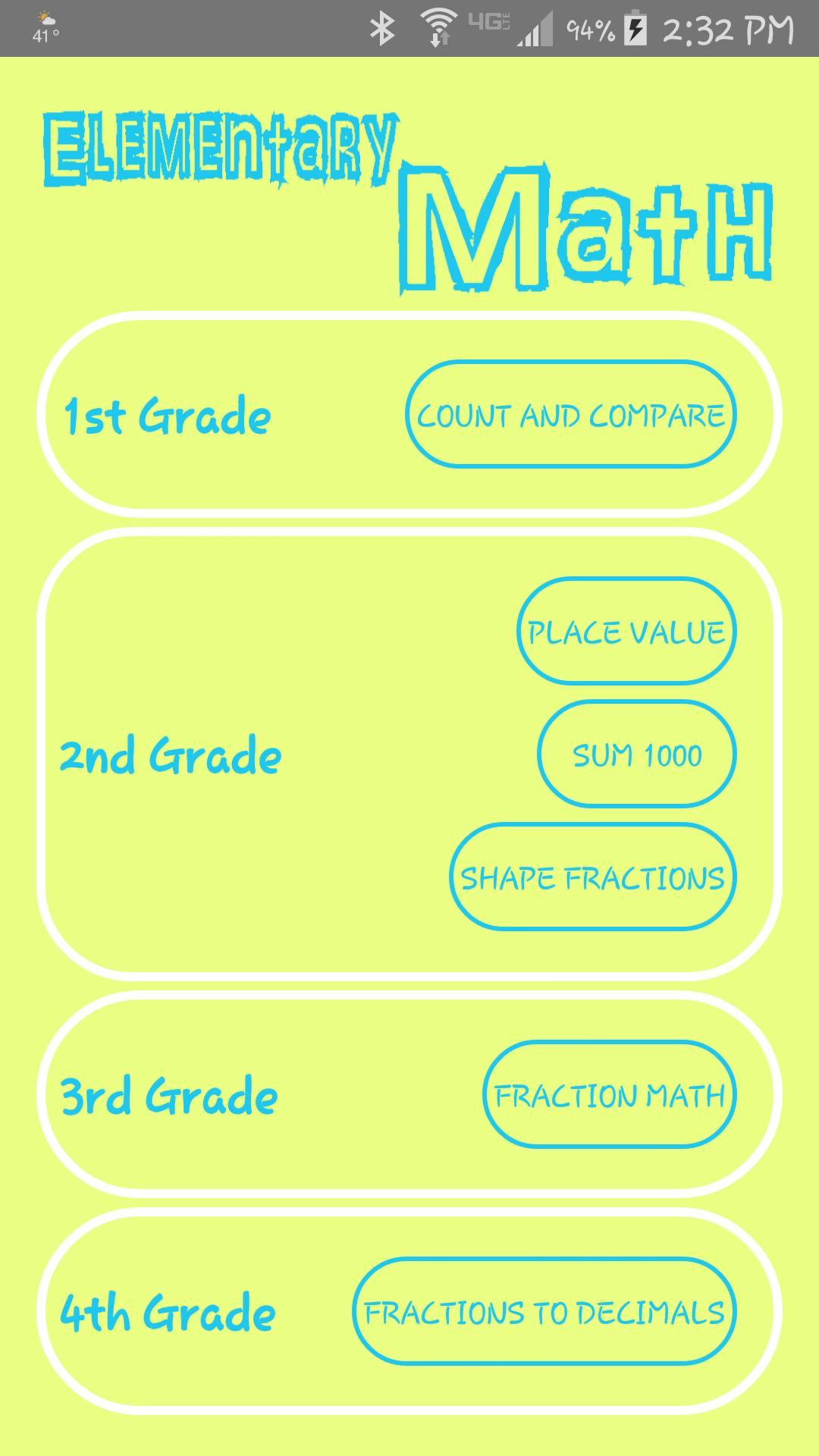 Elementary Math : Grades 1 - 4