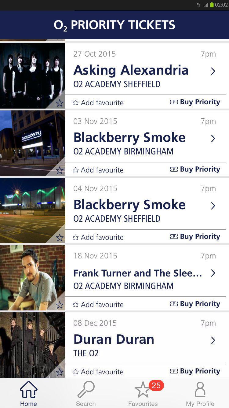 O2 Priority Tickets