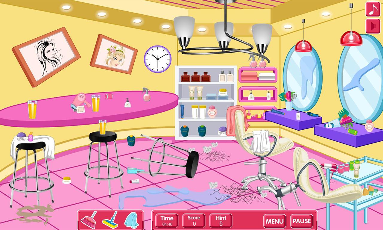 Clean up hair salon