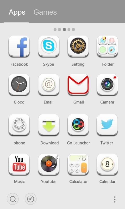 Pure White GO Launcher Theme