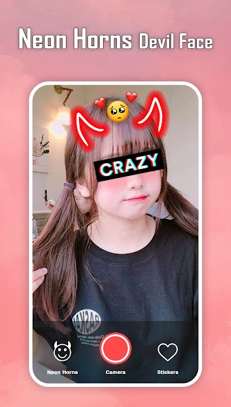 Neon Horns Devil Face