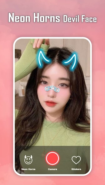 Neon Horns Devil Face