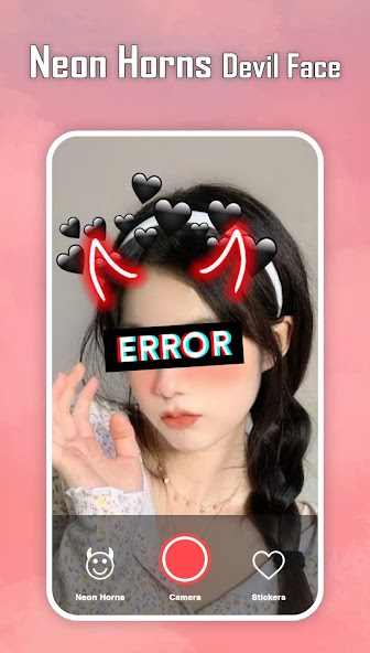 Neon Horns Devil Face