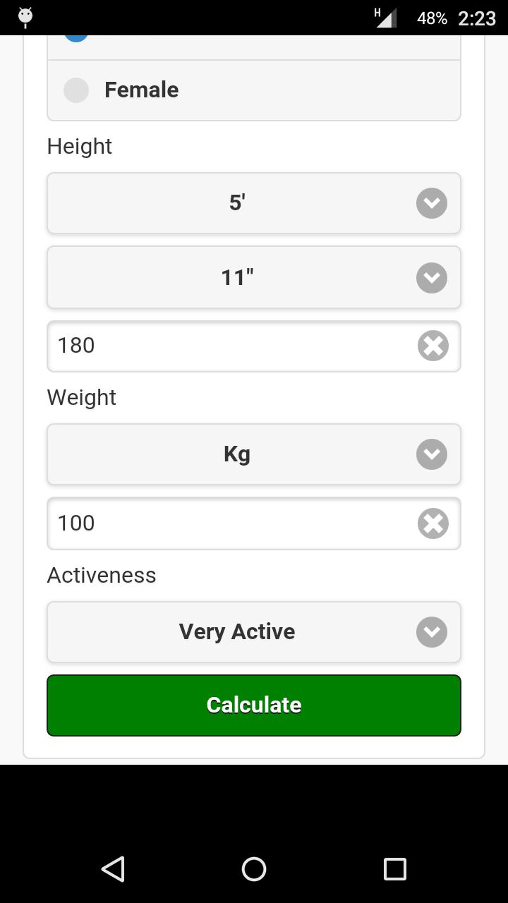 Calories Calculator