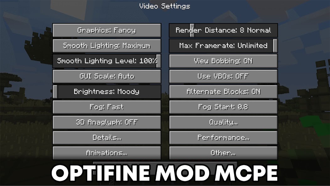 Optifine Mod MCPE
