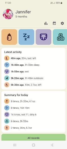 Baby tracker - feeding, sleep