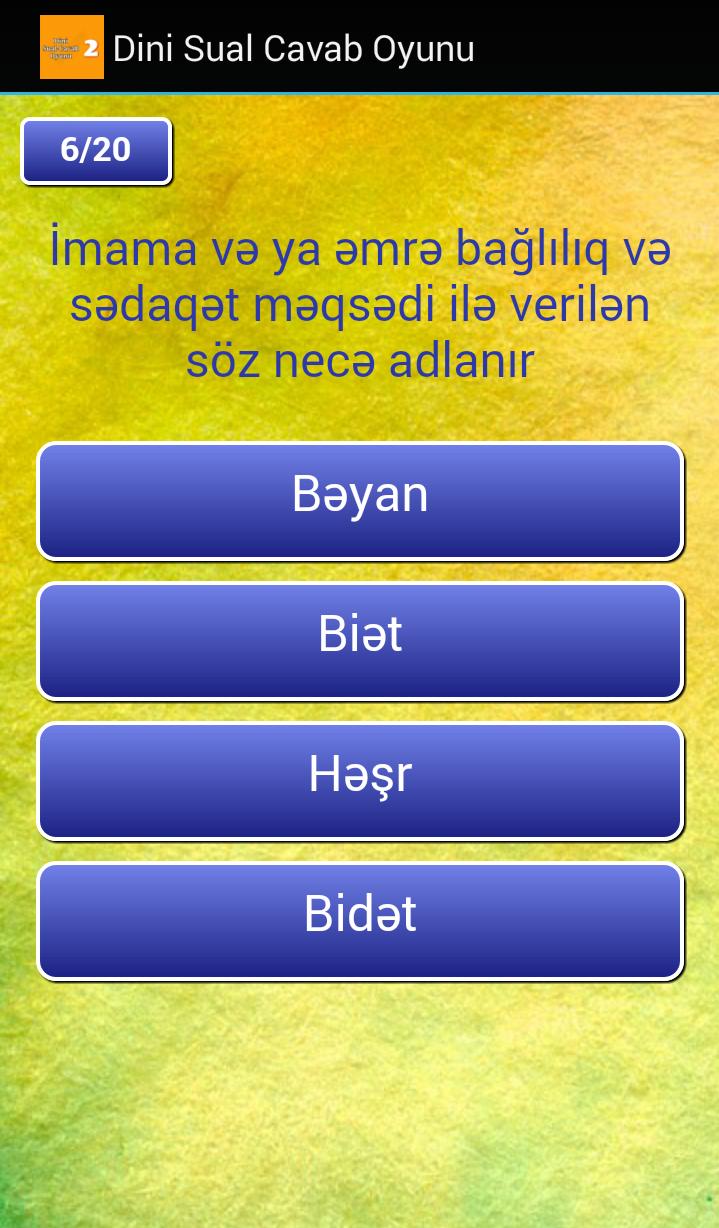 Dini Sual Cavab oyunu 2