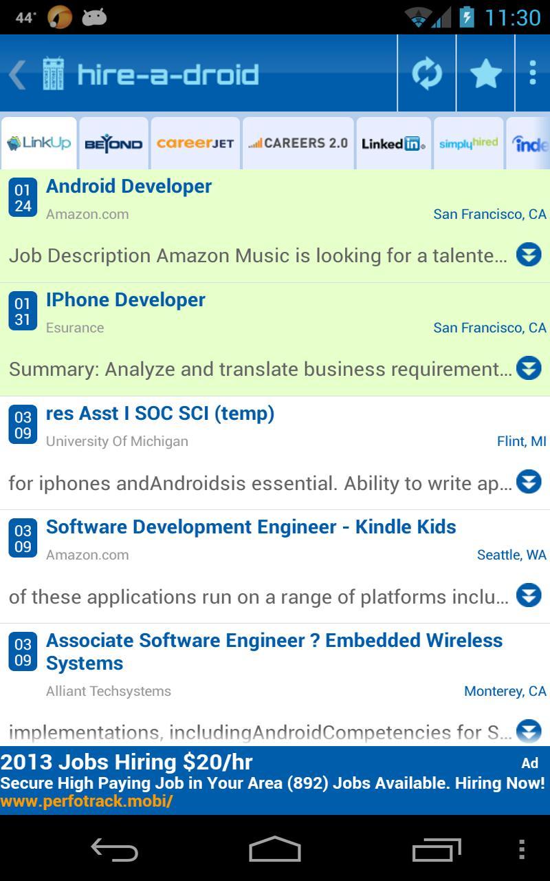 Job Search HireADroid classic