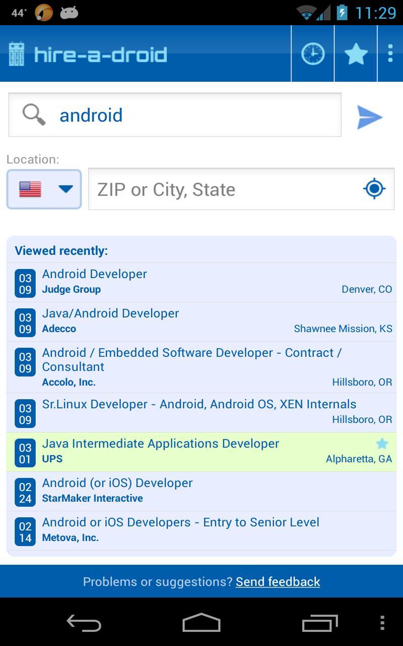 Job Search HireADroid classic