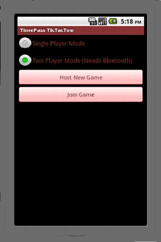 TimePass Bluetooth TicTacToe