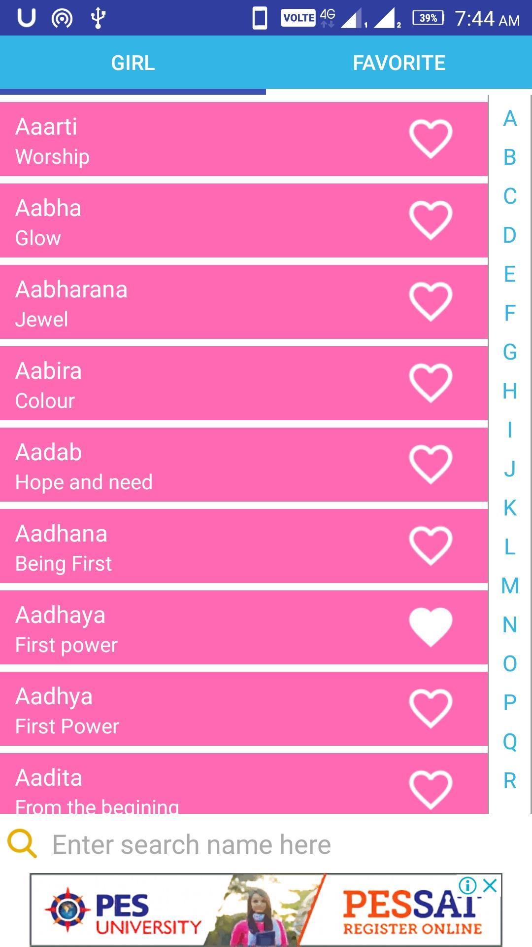 Baby Girl Names (Indian)