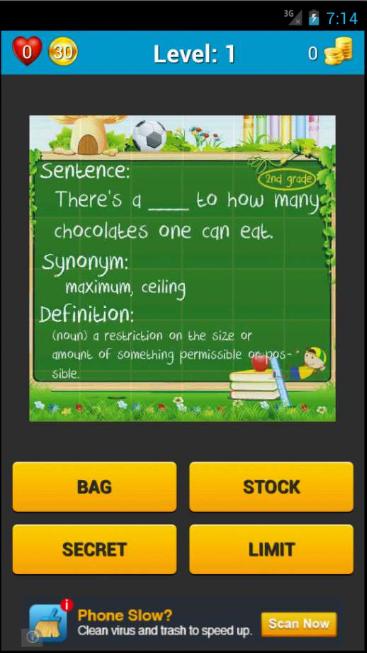 Vocabulary Quiz 2nd Grade