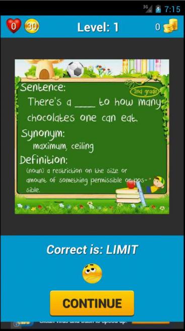 Vocabulary Quiz 2nd Grade