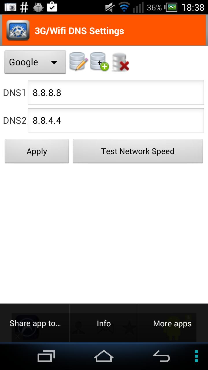 3G/4G/Wifi DNS Settings