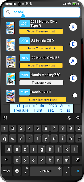 Hot Wheels: Treasure Hunt Data