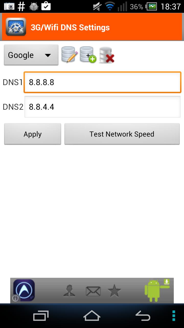 3G/4G/Wifi DNS Settings