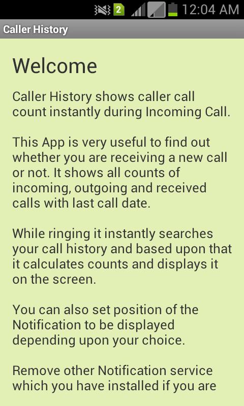 Caller History
