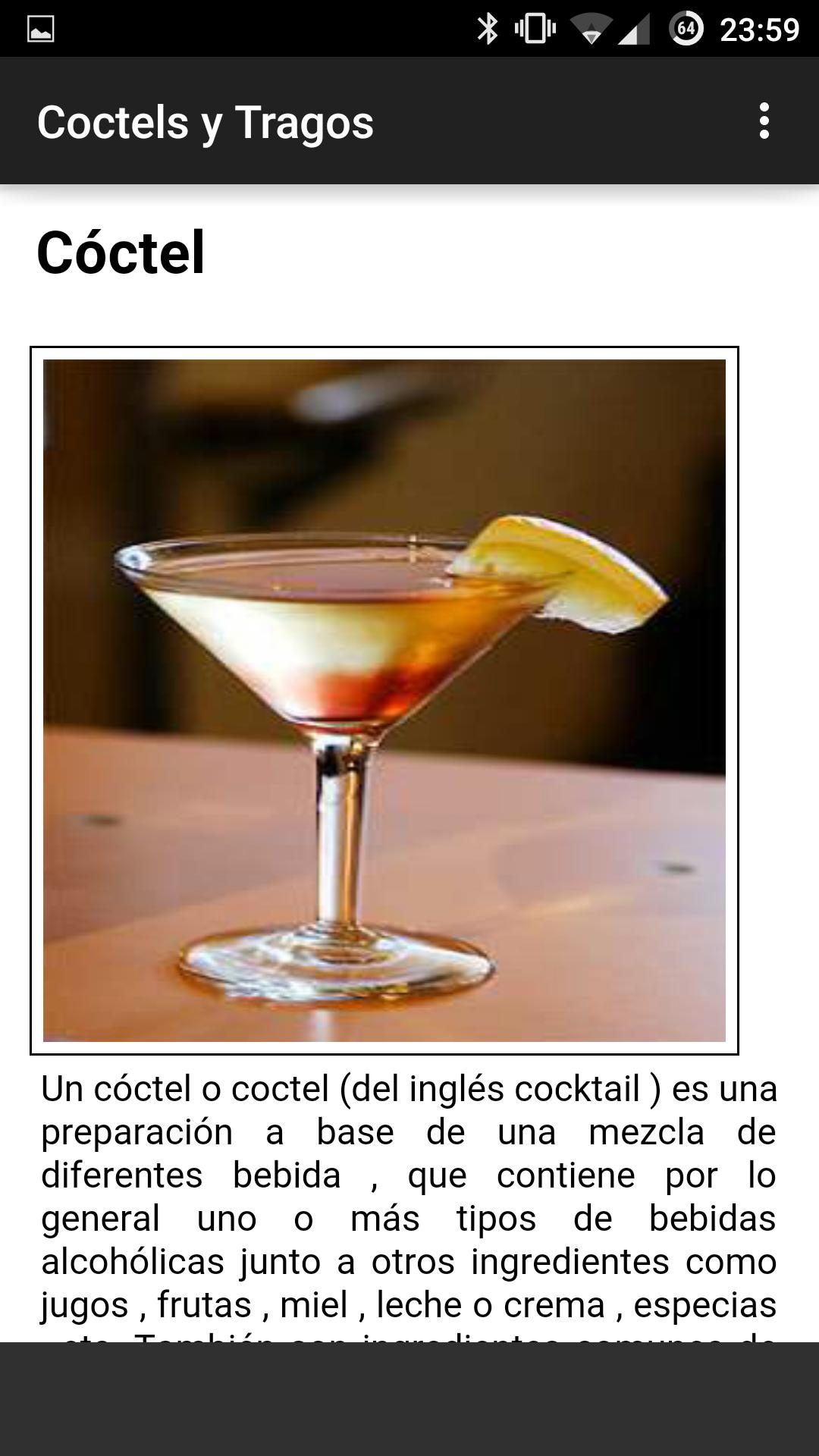 Coctel y Tragos