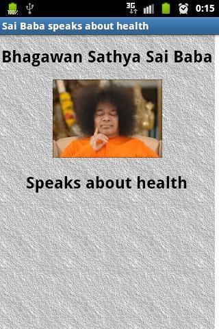 Sai Baba speaks about health