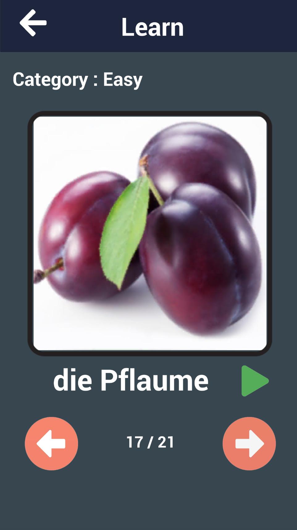 Learn Fruits in German