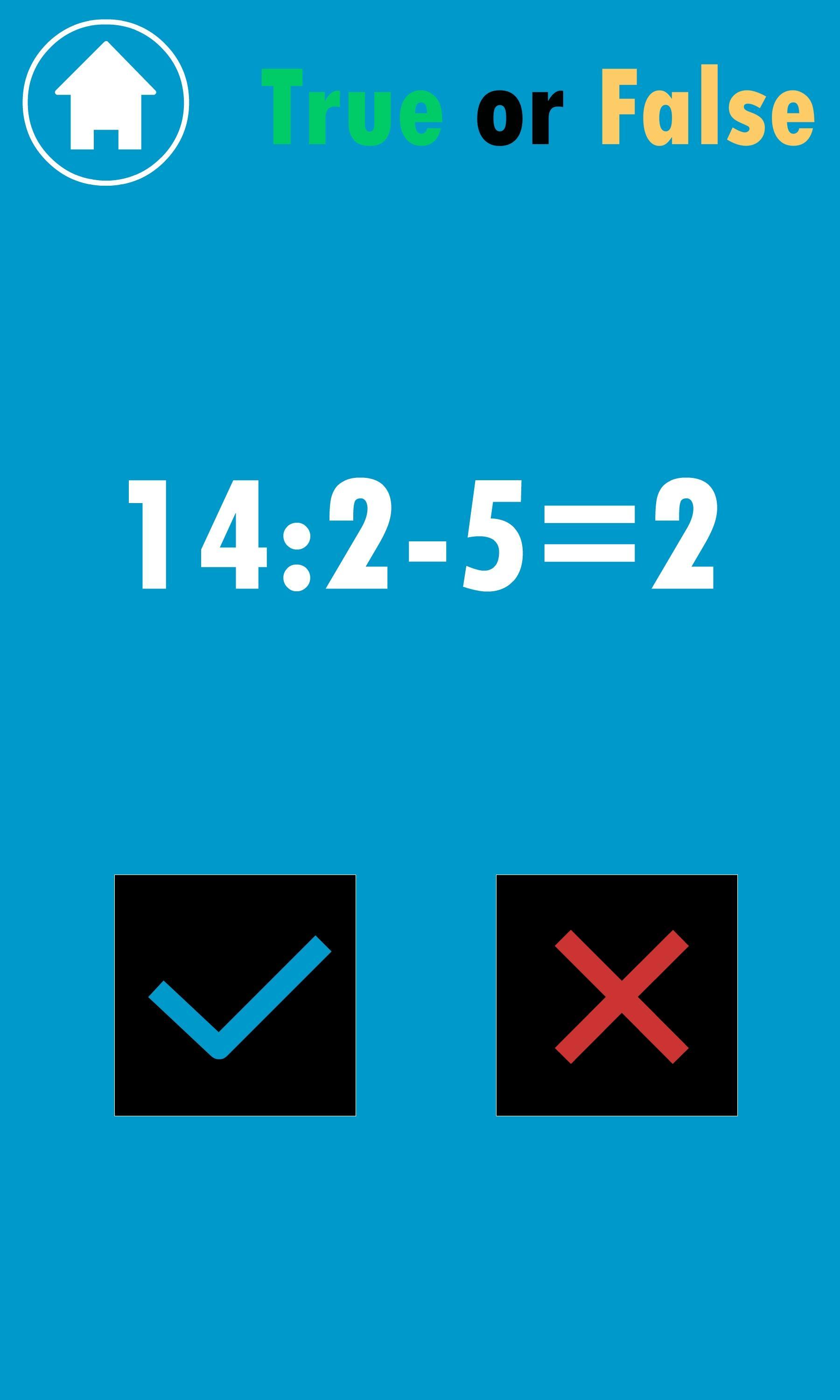 True or False Math Quiz