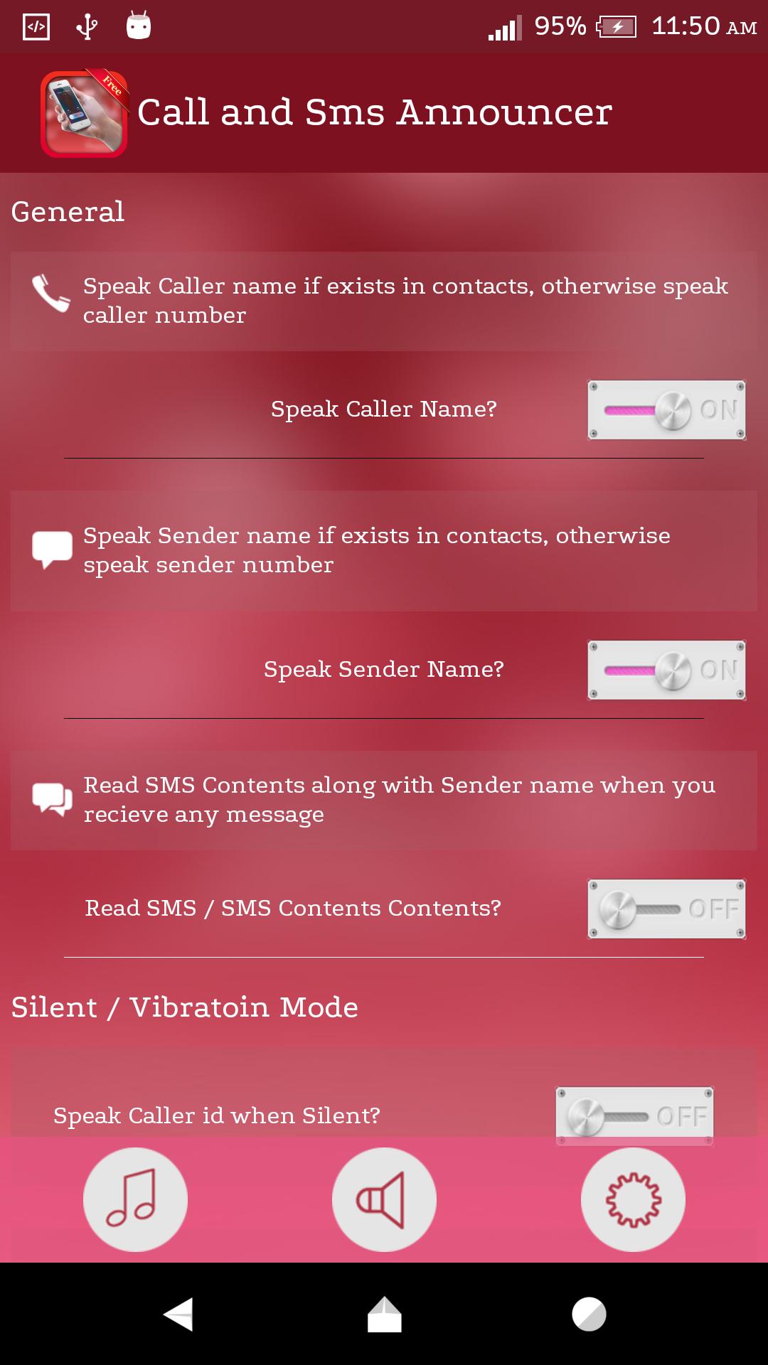 Caller Name and SMS Announcer