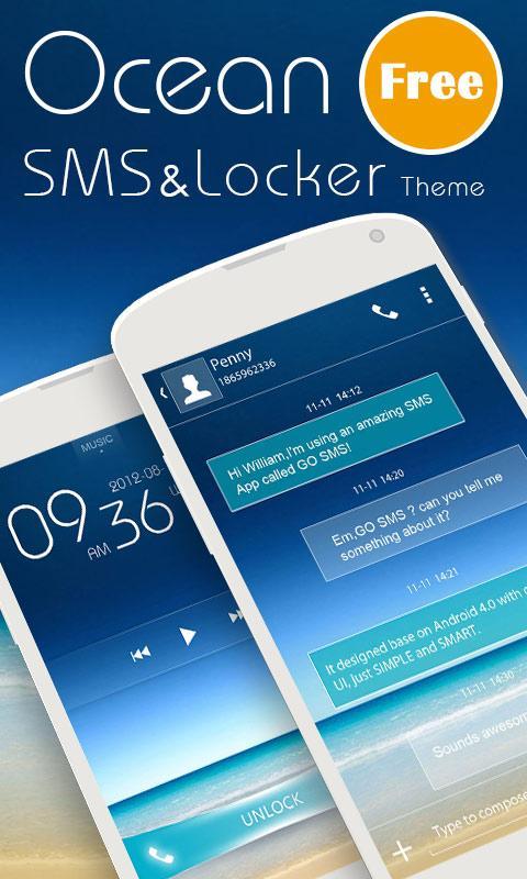 (FREE)OCEAN SMS & LOCKER THEME