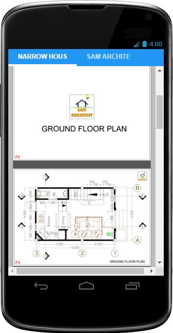 Narrow House Plan 4x6m with 2 Bedroom